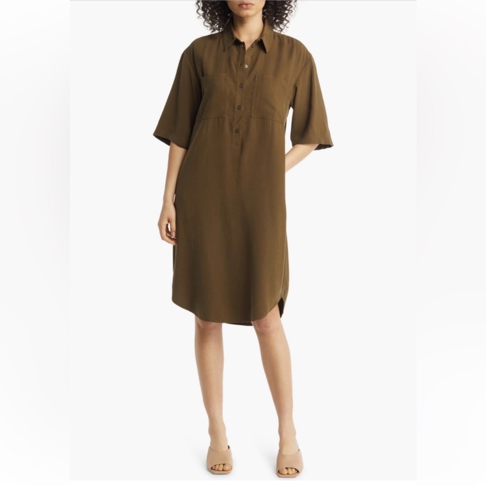 Nordstrom Short Sleeve Utility Oversized Shirtdress
